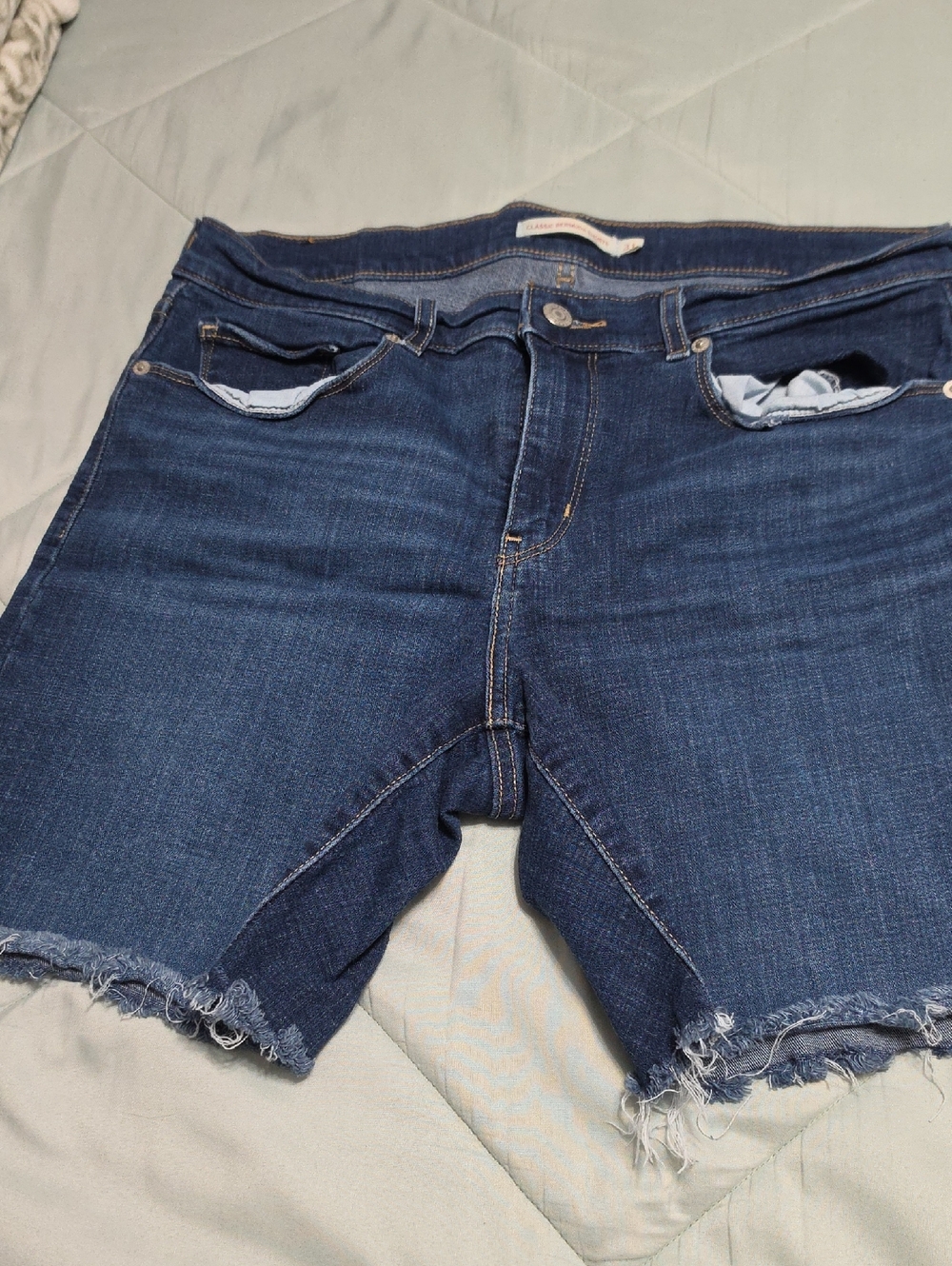 Men's Dark Blue Denim Shorts - Classic Cut